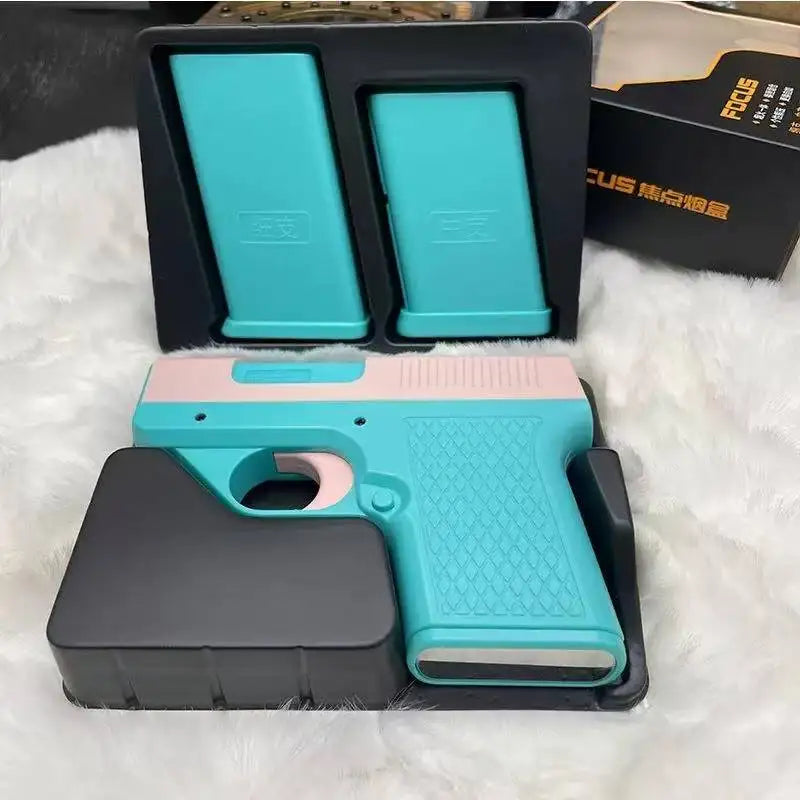 Pistol Style Lighters with 3 Cigarette Case Jet Turb Lighter Gas Lighter Capacity 10PCS Windproof Cigar Lighter Gadgets for Men